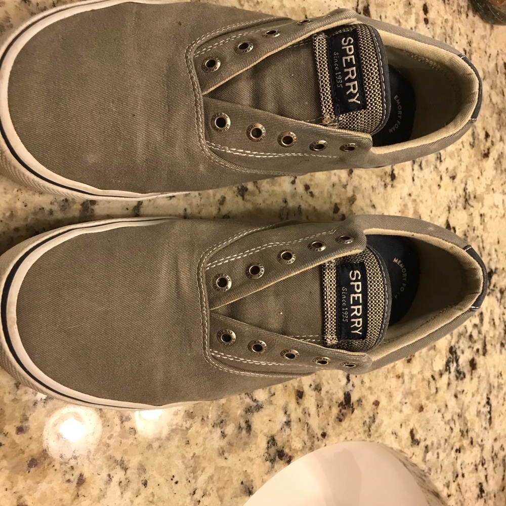 Sperry, grey Men / Striper II Canvas Slip On Sneaker